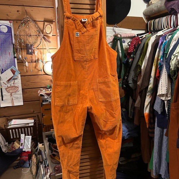 Hey Gang Pants - Hey Gang Orange Corduroy Overalls
